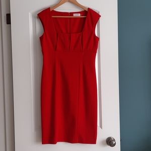 Red dress.